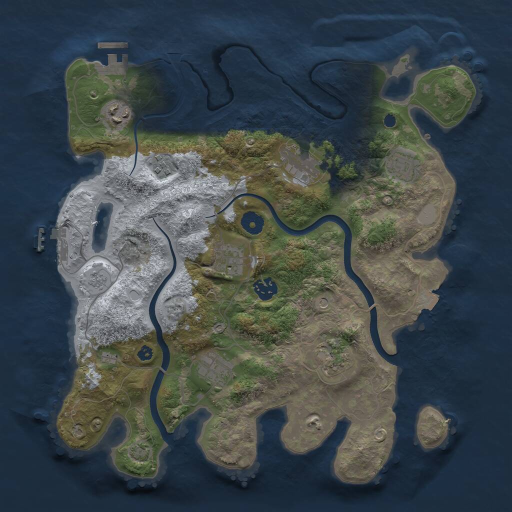 Rust Map: Procedural Map, Size: 3400, Seed: 445566, 14 Monuments