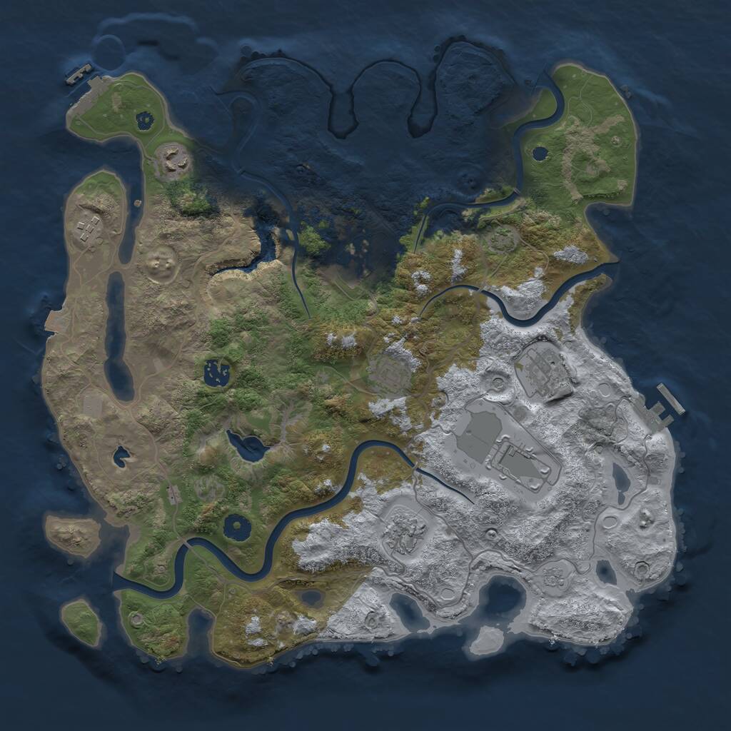 Rust Map: Procedural Map, Size: 4000, Seed: 1007200526, 14 Monuments