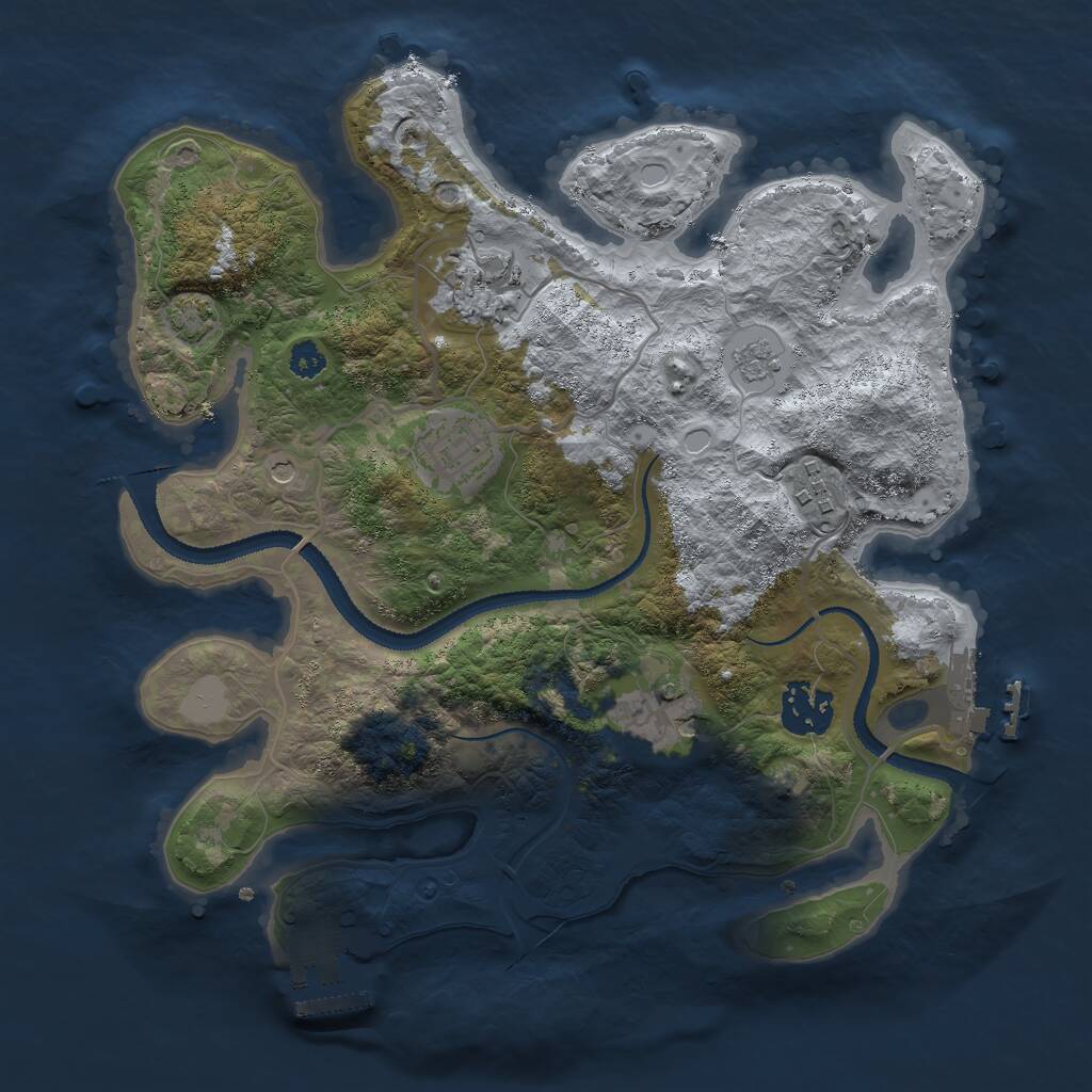 Rust Map: Procedural Map, Size: 3000, Seed: 464993204, 11 Monuments