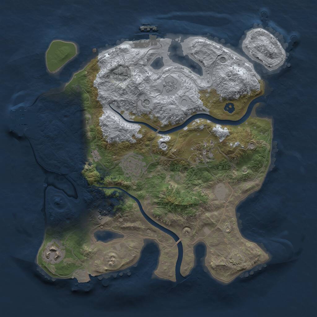Rust Map: Procedural Map, Size: 3000, Seed: 2066863440, 10 Monuments