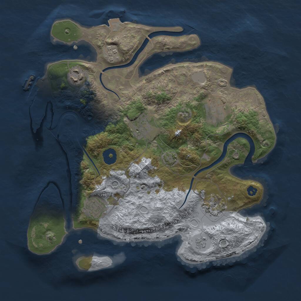 Rust Map: Procedural Map, Size: 3000, Seed: 85938, 11 Monuments