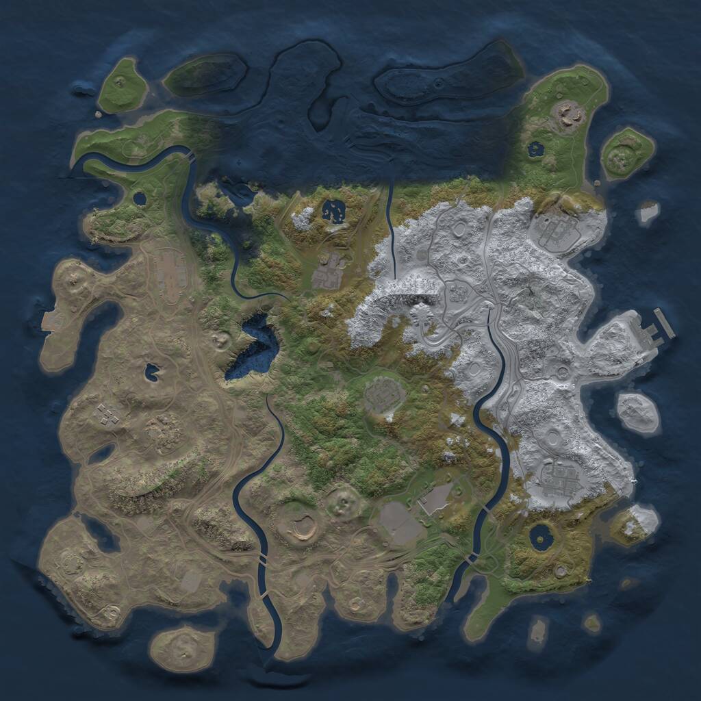 Rust Map: Procedural Map, Size: 4250, Seed: 23664305, 16 Monuments