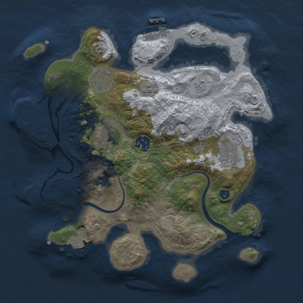 Rust Map: Procedural Map, Size: 3000, Seed: 96144, 11 Monuments