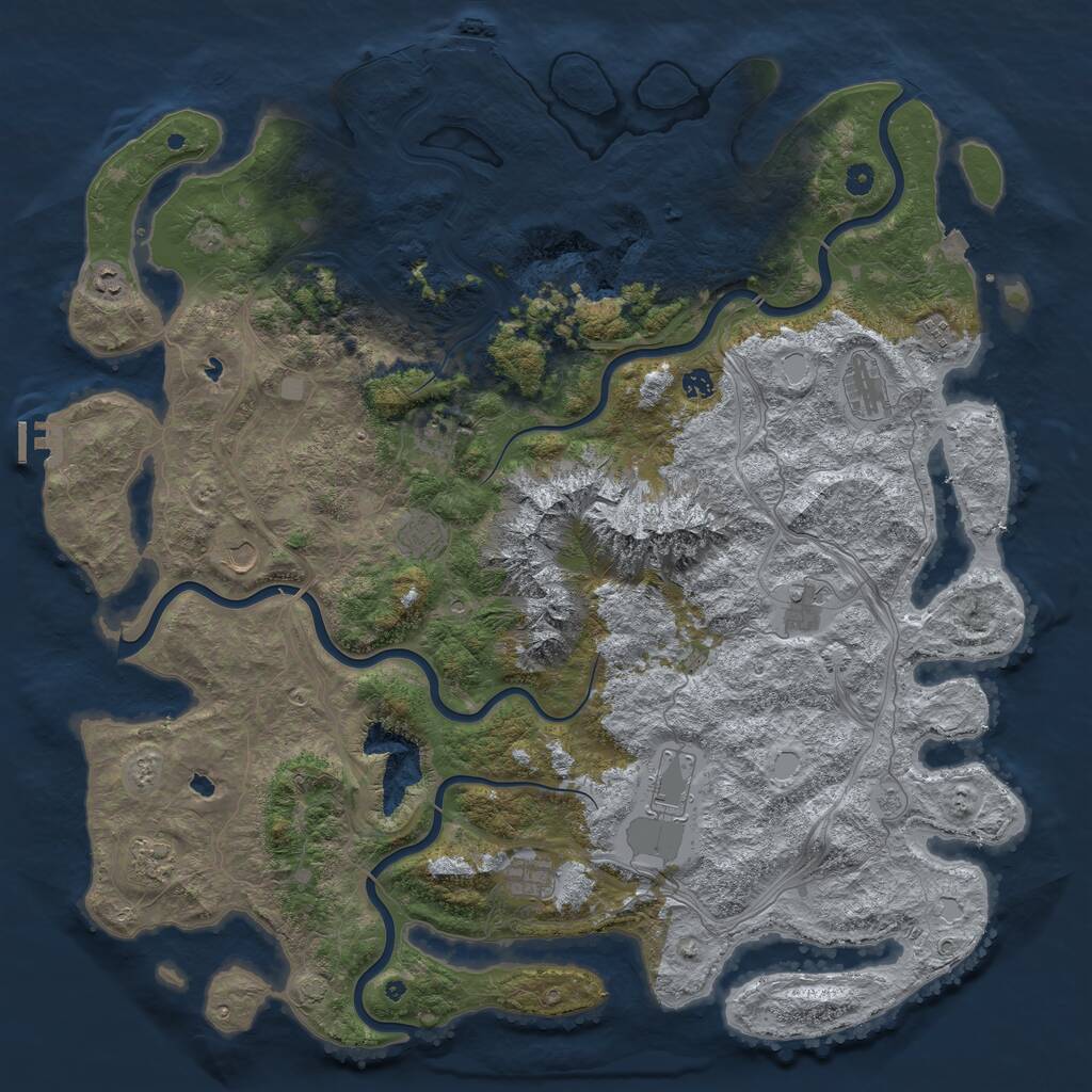 Rust Map: Procedural Map, Size: 5280, Seed: 165981226, 17 Monuments