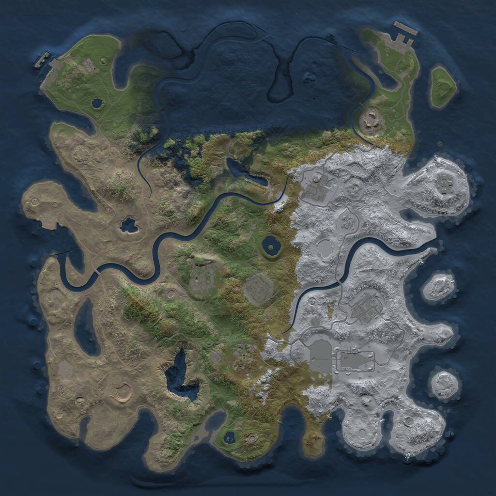Rust Map: Procedural Map, Size: 4000, Seed: 542415351, 15 Monuments