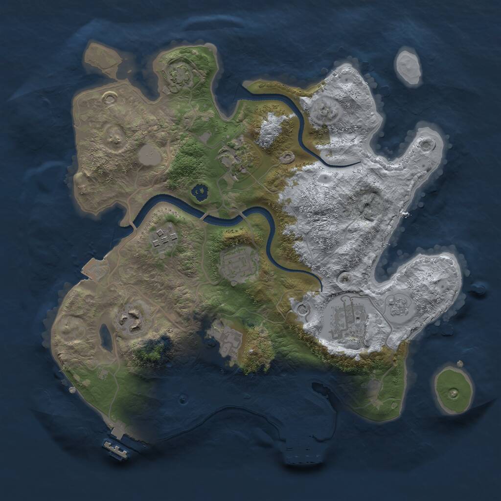 Rust Map: Procedural Map, Size: 3000, Seed: 1709065020, 12 Monuments