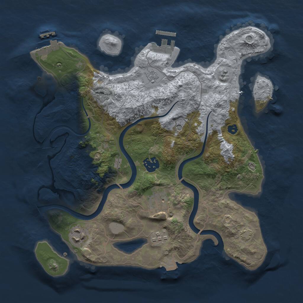 Rust Map: Procedural Map, Size: 3000, Seed: 1986258944, 10 Monuments