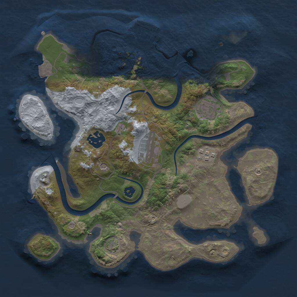 Rust Map: Procedural Map, Size: 2740, Seed: 1234567, 8 Monuments