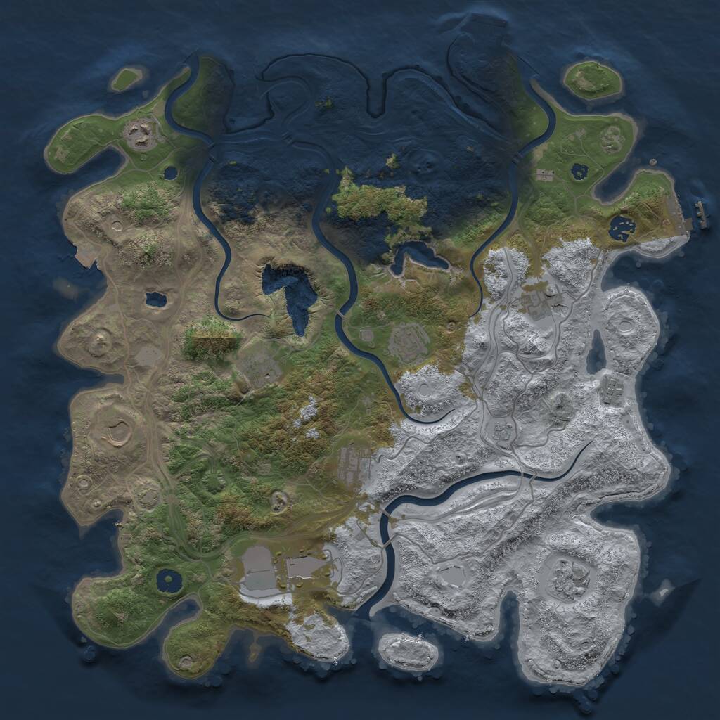 Rust Map: Procedural Map, Size: 4250, Seed: 2068603566, 16 Monuments