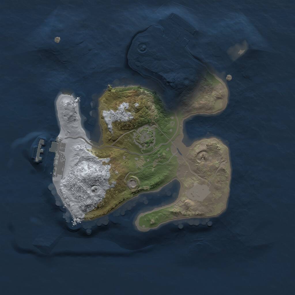 Rust Map: Procedural Map, Size: 2000, Seed: 1006721721, 4 Monuments