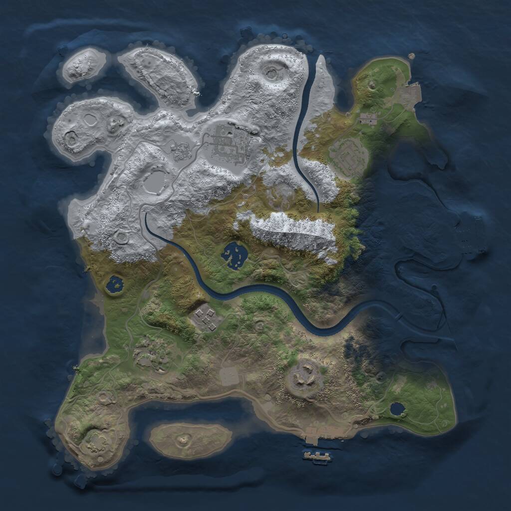 Rust Map: Procedural Map, Size: 3000, Seed: 87771214, 12 Monuments