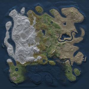 Thumbnail Rust Map: Procedural Map, Size: 4000, Seed: 1716313853, 15 Monuments