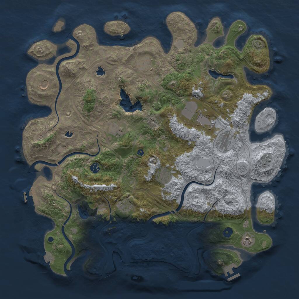 Rust Map: Procedural Map, Size: 4500, Seed: 111570285, 16 Monuments