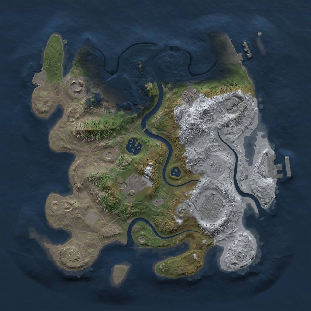 Rust Map: Procedural Map, Size: 3000, Seed: 1508357502, 12 Monuments