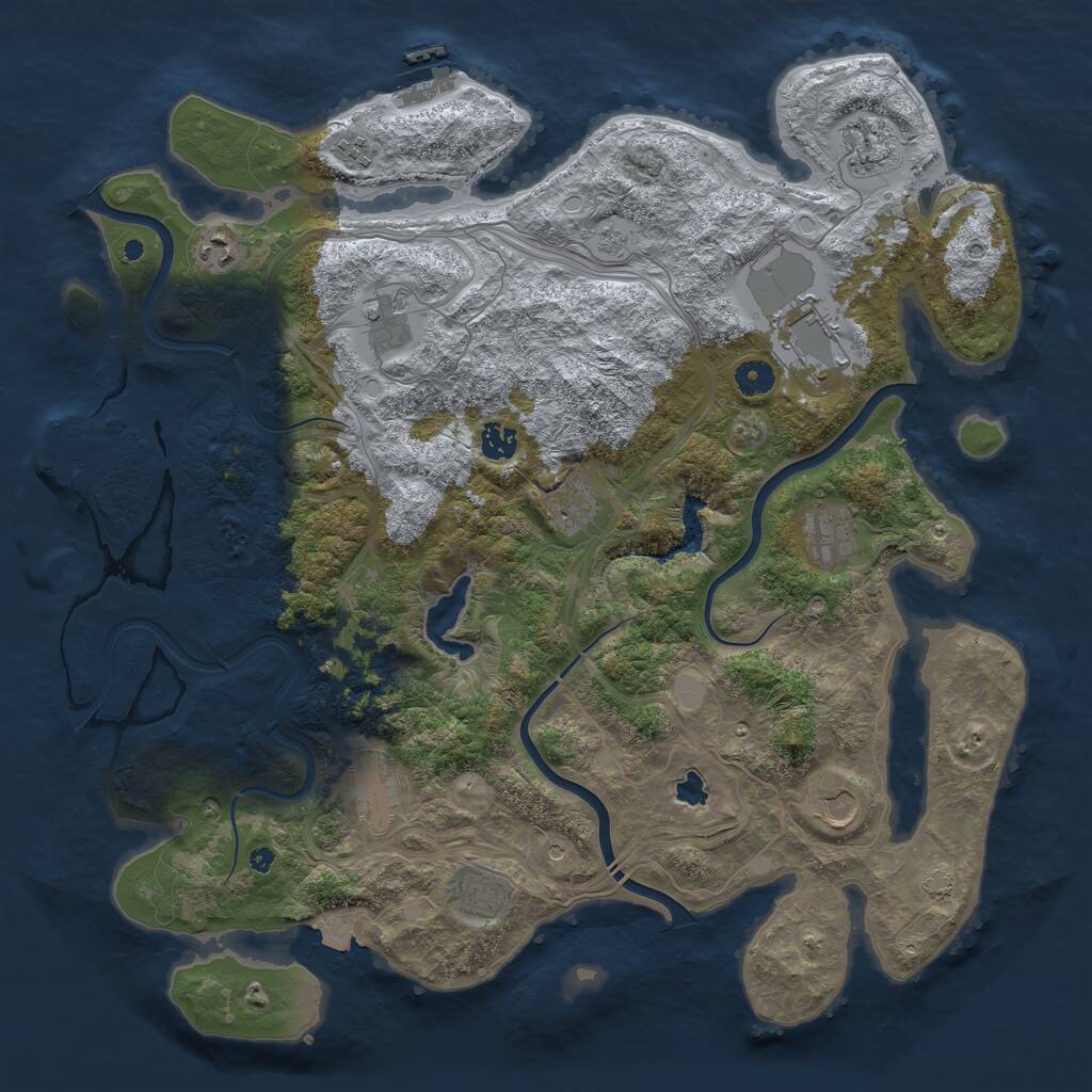 Rust Map: Procedural Map, Size: 4400, Seed: 115821122, 17 Monuments