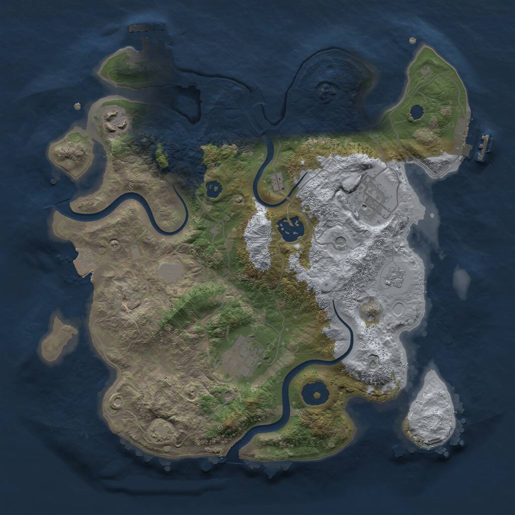 Rust Map: Procedural Map, Size: 3000, Seed: 716422735, 10 Monuments