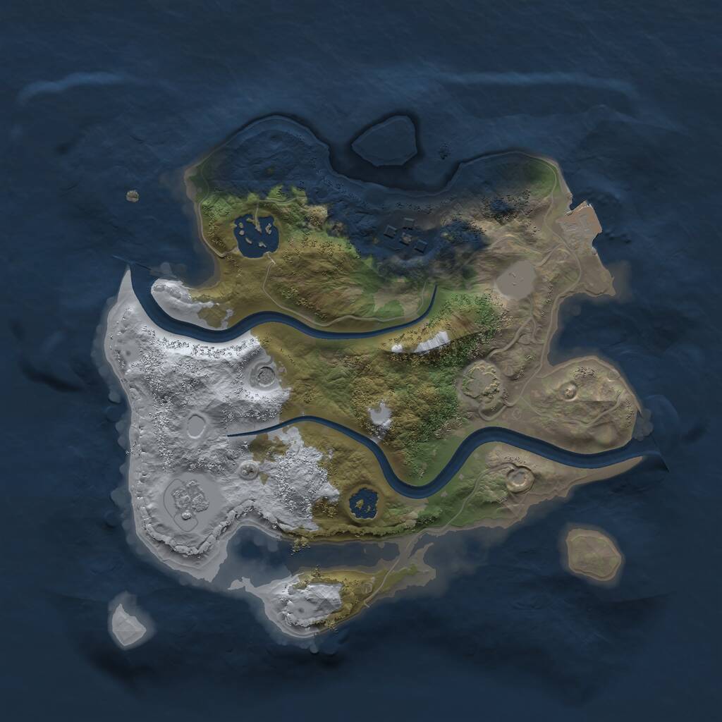 Rust Map: Procedural Map, Size: 2400, Seed: 1247520696, 6 Monuments
