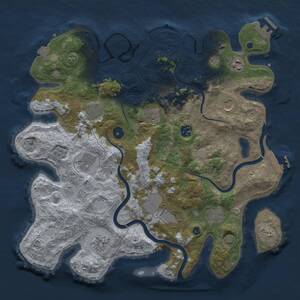 Thumbnail Rust Map: Procedural Map, Size: 3850, Seed: 565884099, 16 Monuments