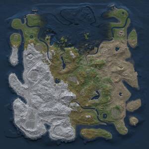 Thumbnail Rust Map: Procedural Map, Size: 4500, Seed: 215806382, 16 Monuments