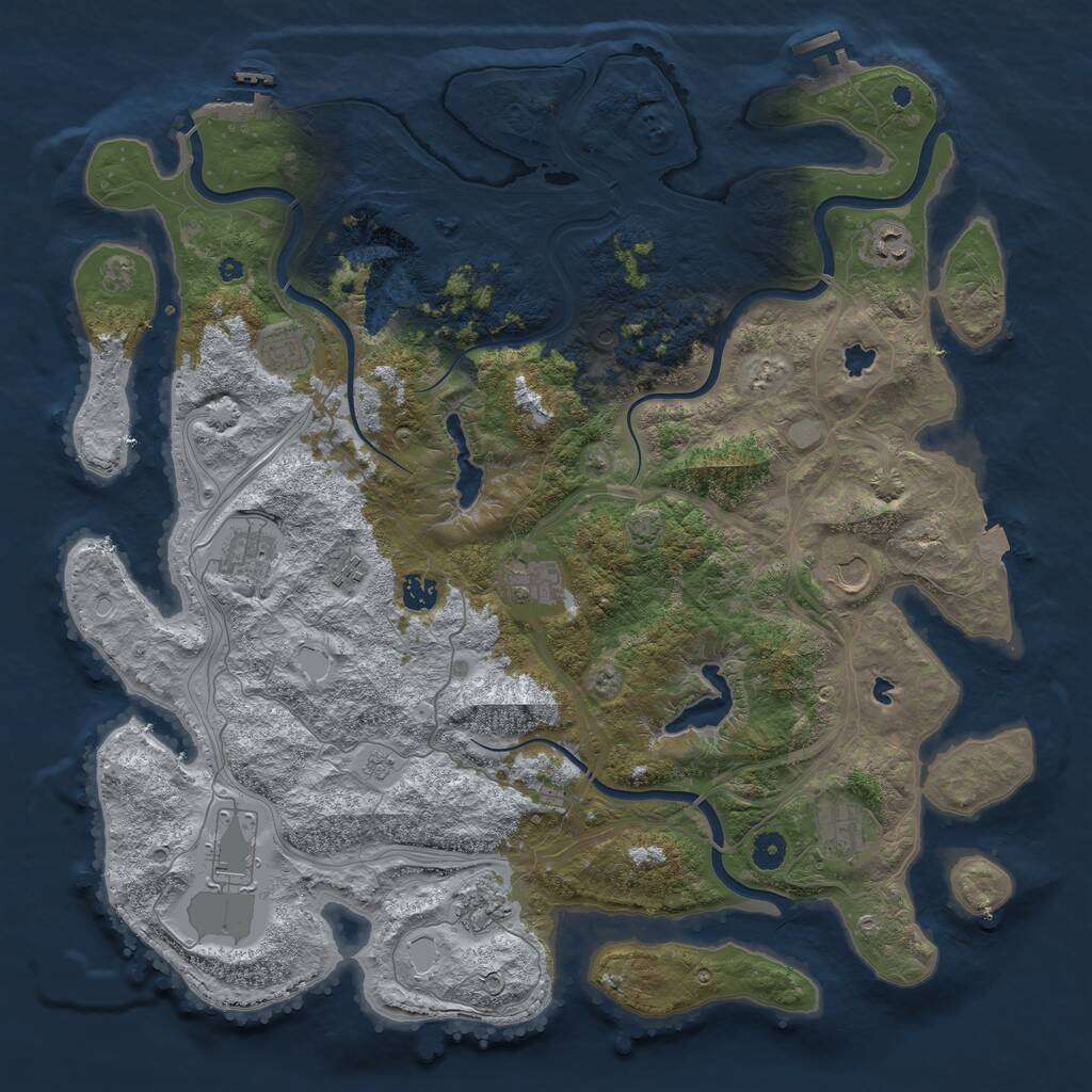 Rust Map: Procedural Map, Size: 4500, Seed: 215806382, 16 Monuments