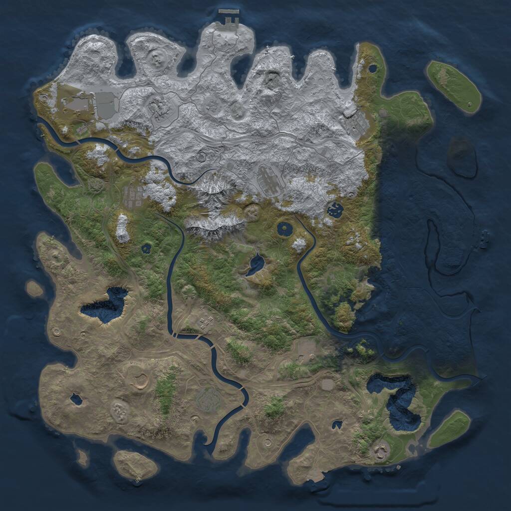 Rust Map: Procedural Map, Size: 5000, Seed: 129932287, 17 Monuments