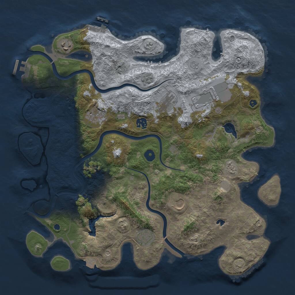 Rust Map: Procedural Map, Size: 4000, Seed: 154740602, 14 Monuments