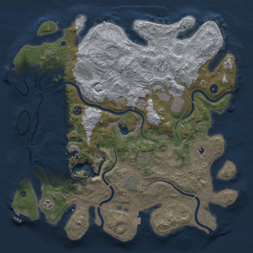 Rust Map: Procedural Map, Size: 4250, Seed: 907868879, 15 Monuments