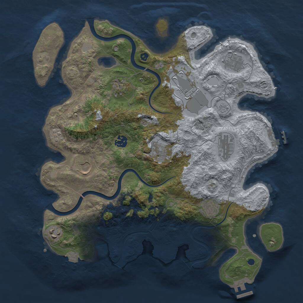 Rust Map: Procedural Map, Size: 3700, Seed: 259702499, 16 Monuments