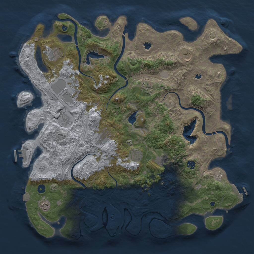 Rust Map: Procedural Map, Size: 4500, Seed: 234430651, 17 Monuments