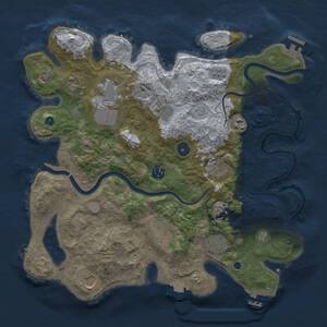 Thumbnail Rust Map: Procedural Map, Size: 3700, Seed: 958253065, 16 Monuments