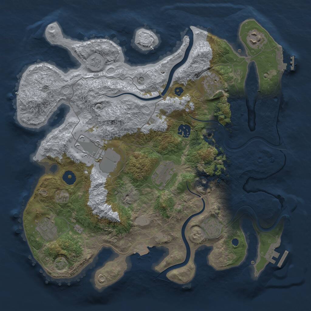 Rust Map: Procedural Map, Size: 3500, Seed: 549462644, 14 Monuments