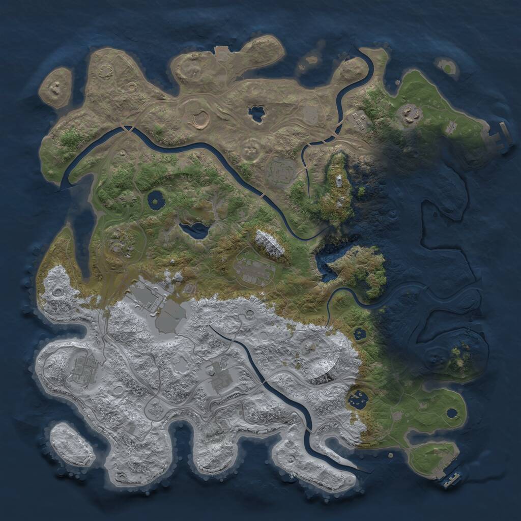 Rust Map: Procedural Map, Size: 4250, Seed: 13082026, 16 Monuments