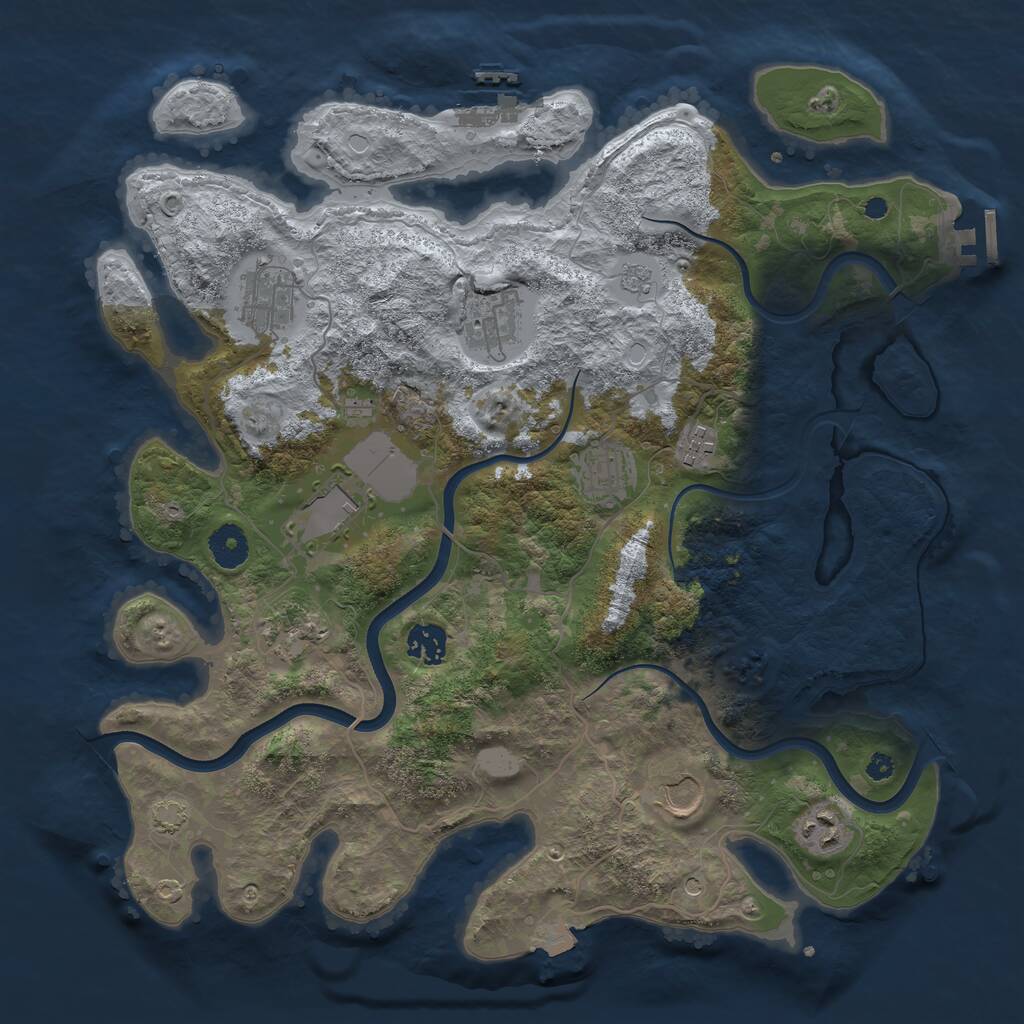 Rust Map: Procedural Map, Size: 3750, Seed: 286052331, 15 Monuments