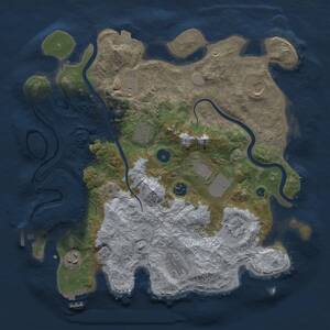 Thumbnail Rust Map: Procedural Map, Size: 3750, Seed: 1346339970, 17 Monuments