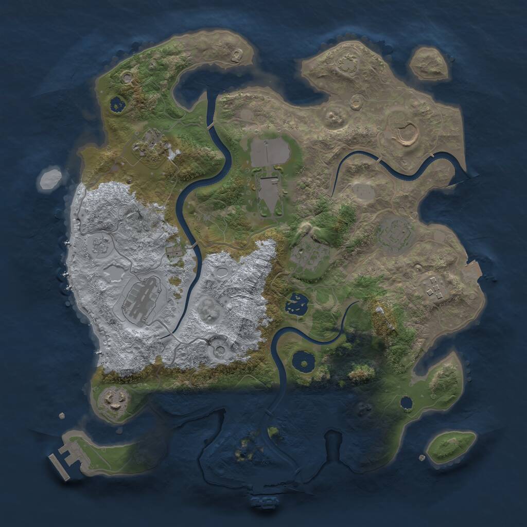 Rust Map: Procedural Map, Size: 3500, Seed: 792290359, 15 Monuments