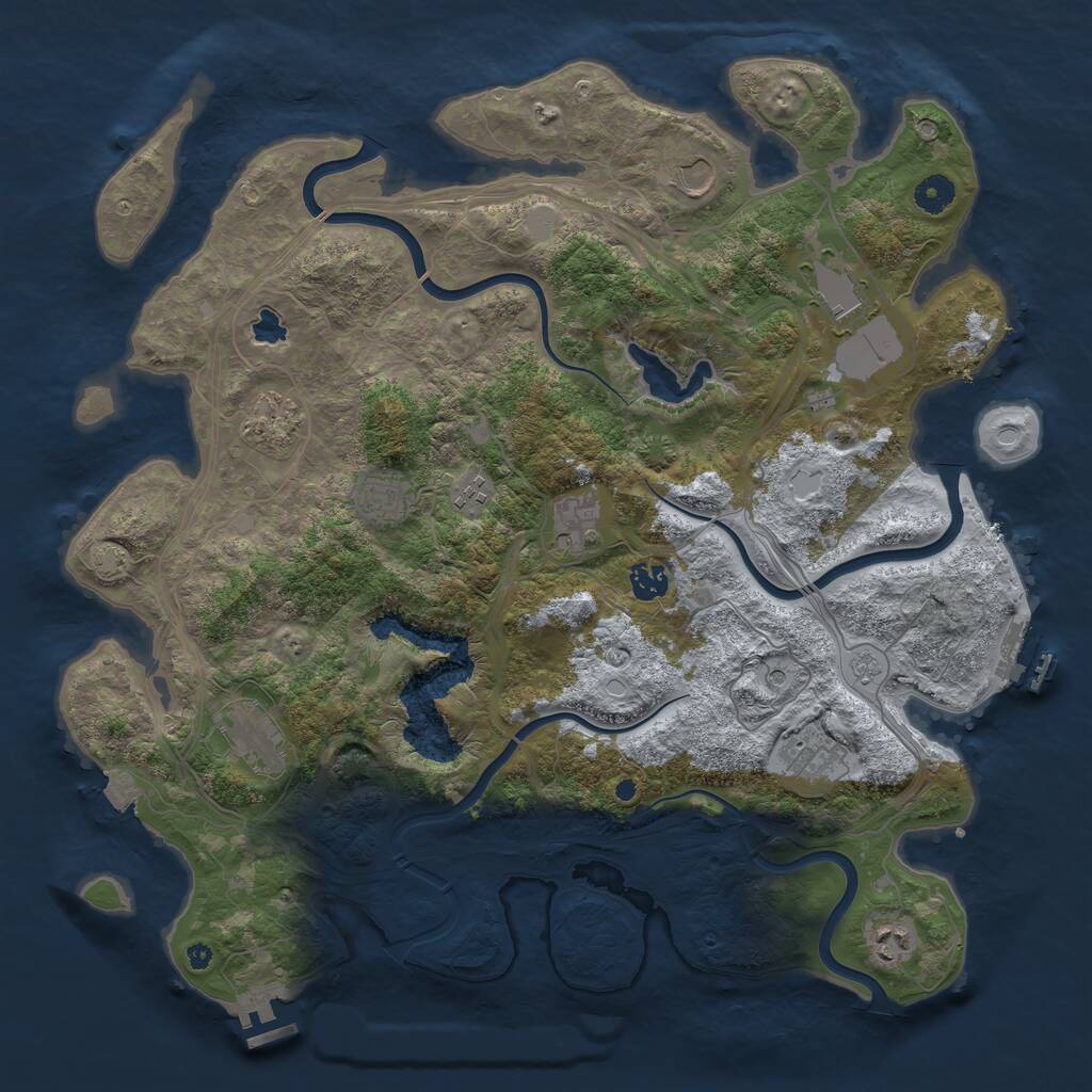 Rust Map: Procedural Map, Size: 4250, Seed: 420700161, 16 Monuments