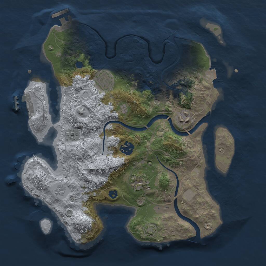 Rust Map: Procedural Map, Size: 3000, Seed: 26058, 11 Monuments