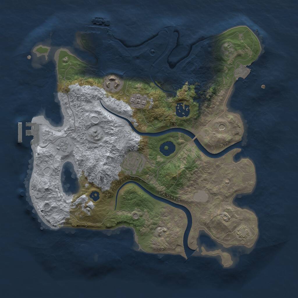 Rust Map: Procedural Map, Size: 3000, Seed: 130826, 10 Monuments