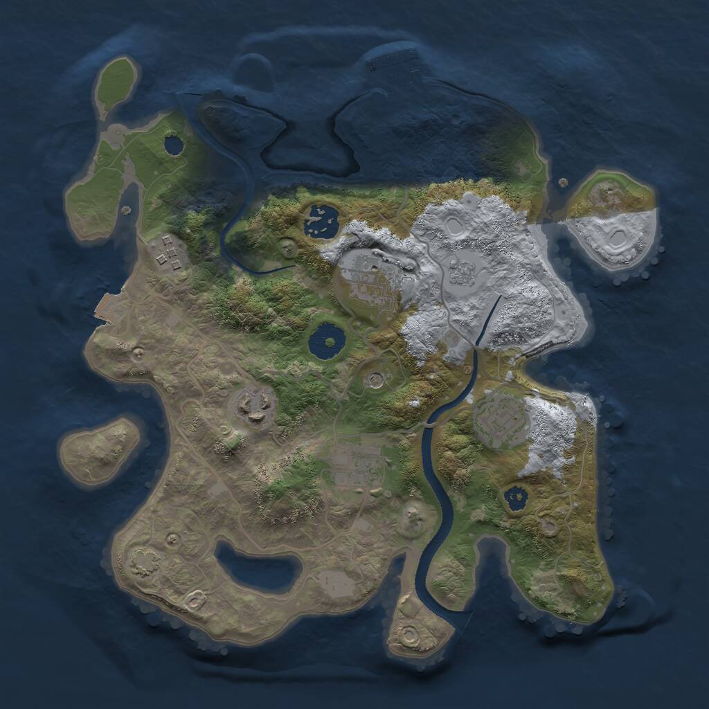 Rust Map: Procedural Map, Size: 3000, Seed: 27091, 11 Monuments