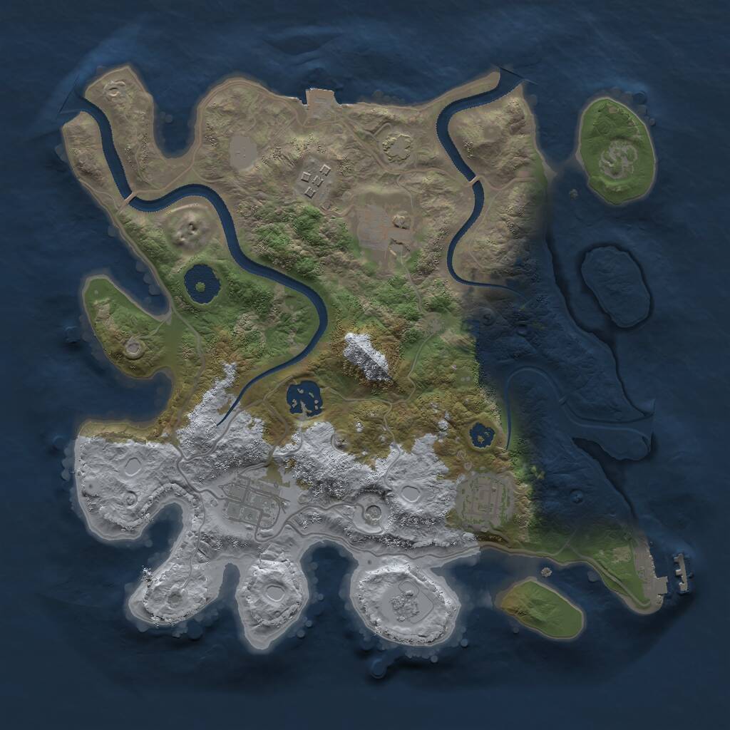 Rust Map: Procedural Map, Size: 3000, Seed: 10356, 10 Monuments