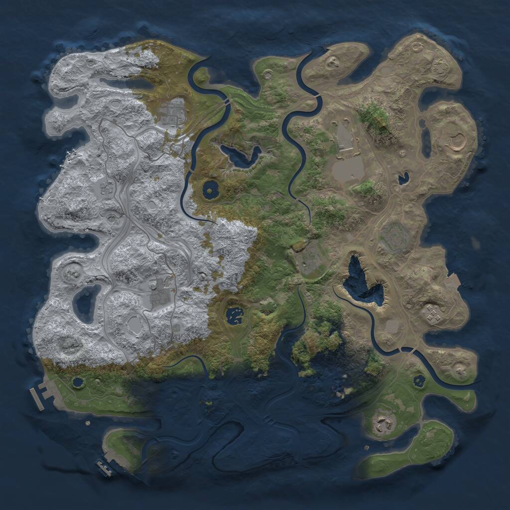 Rust Map: Procedural Map, Size: 4250, Seed: 1090539942, 15 Monuments