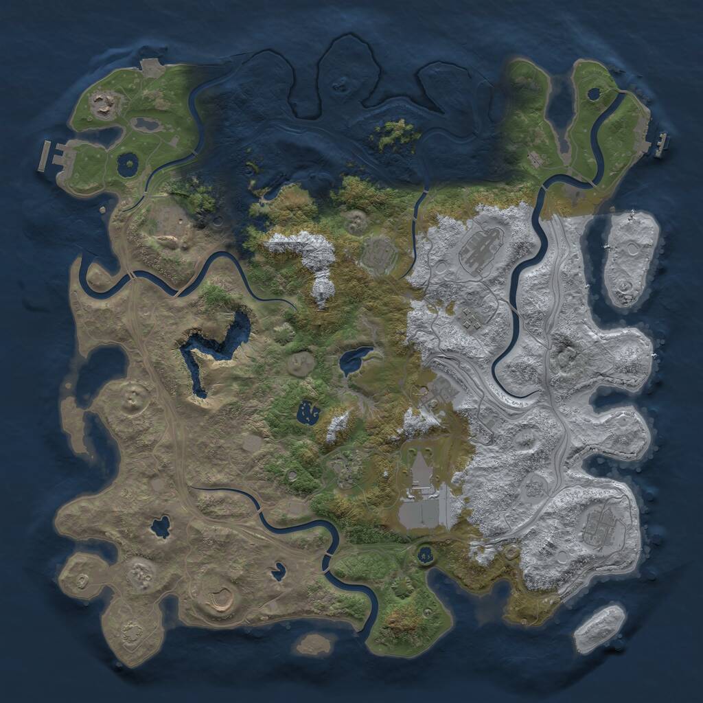 Rust Map: Procedural Map, Size: 4500, Seed: 926107828, 17 Monuments
