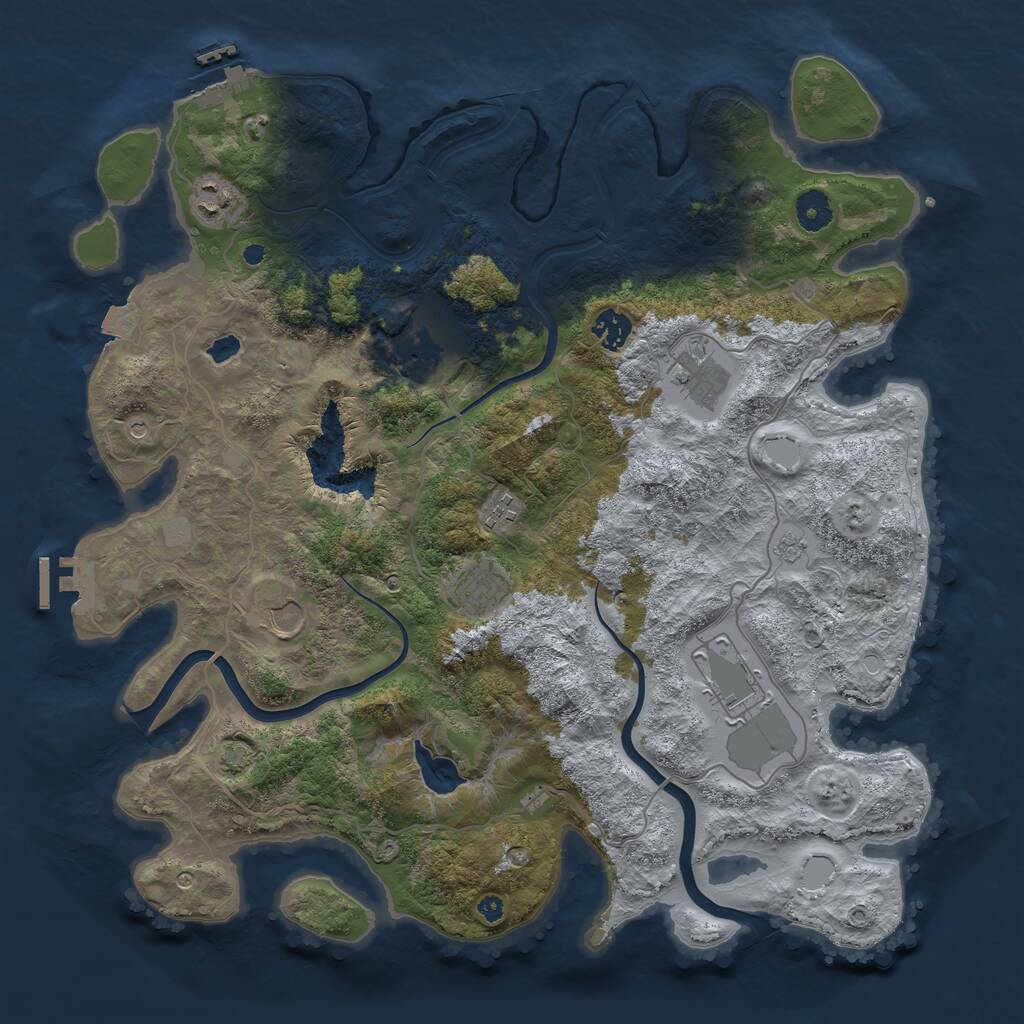 Rust Map: Procedural Map, Size: 4000, Seed: 1470805123, 14 Monuments