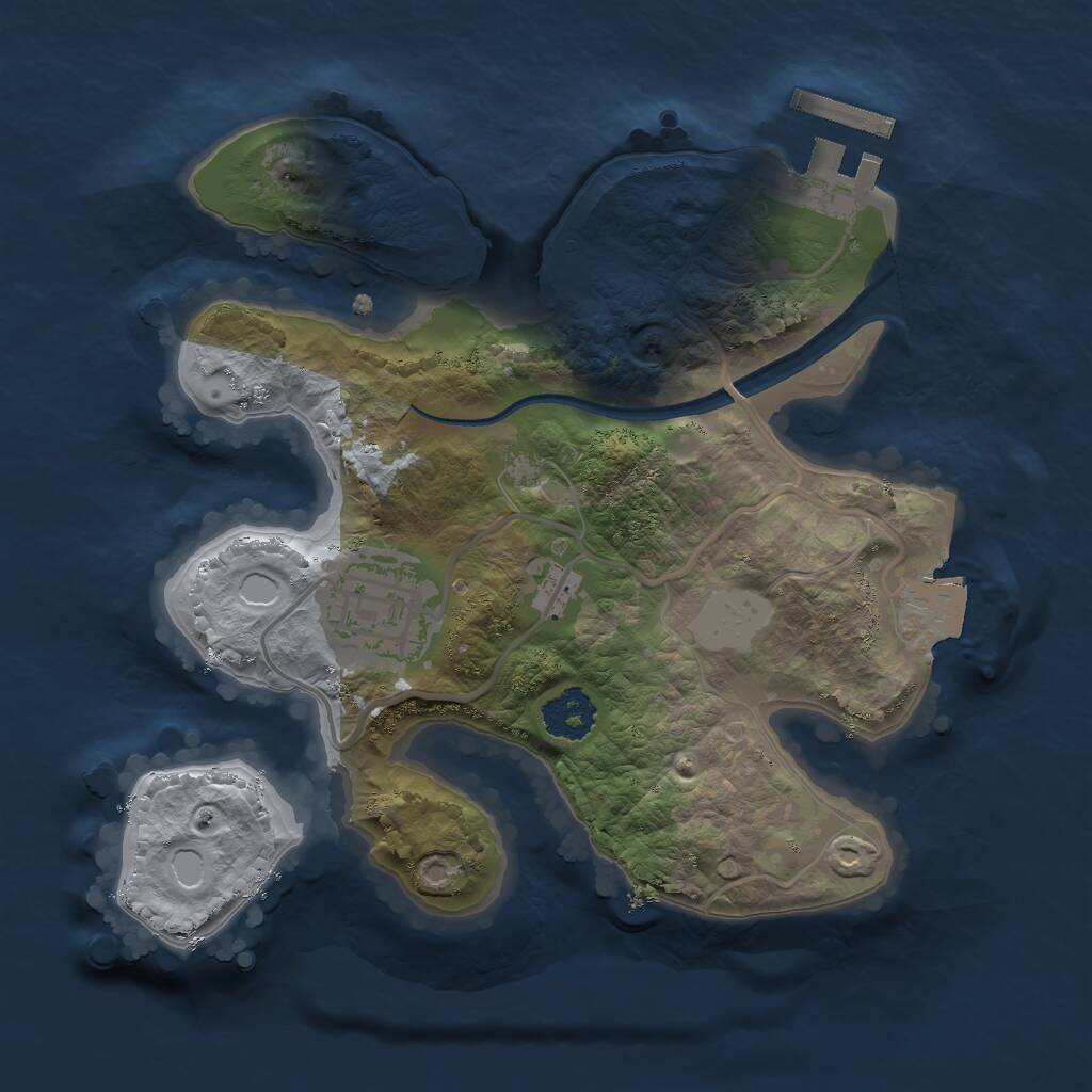 Rust Map: Procedural Map, Size: 2100, Seed: 231521, 3 Monuments