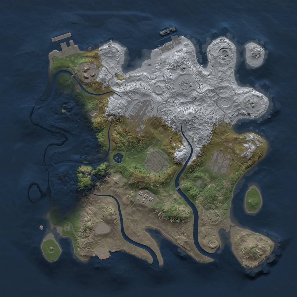 Rust Map: Procedural Map, Size: 2999, Seed: 45257, 11 Monuments