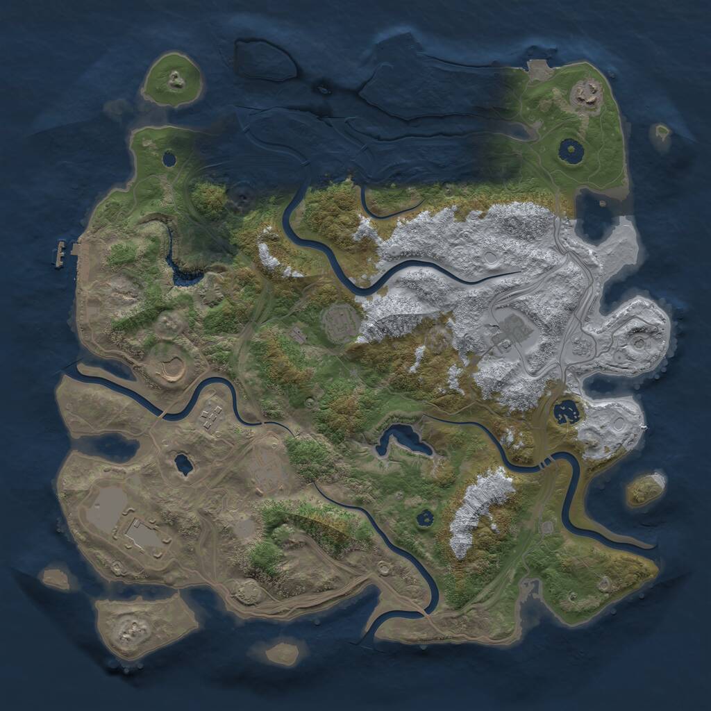 Rust Map: Procedural Map, Size: 4250, Seed: 291586105, 14 Monuments