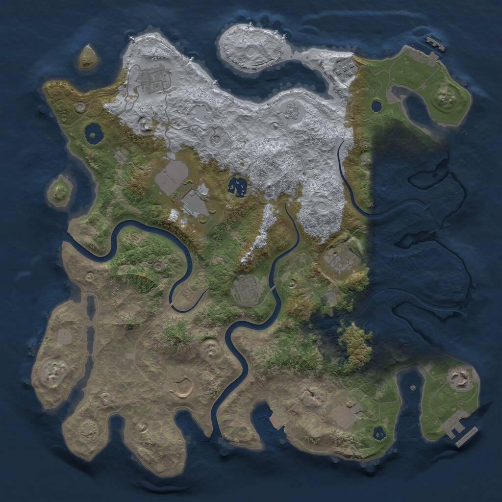 Rust Map: Procedural Map, Size: 3800, Seed: 532770966, 15 Monuments