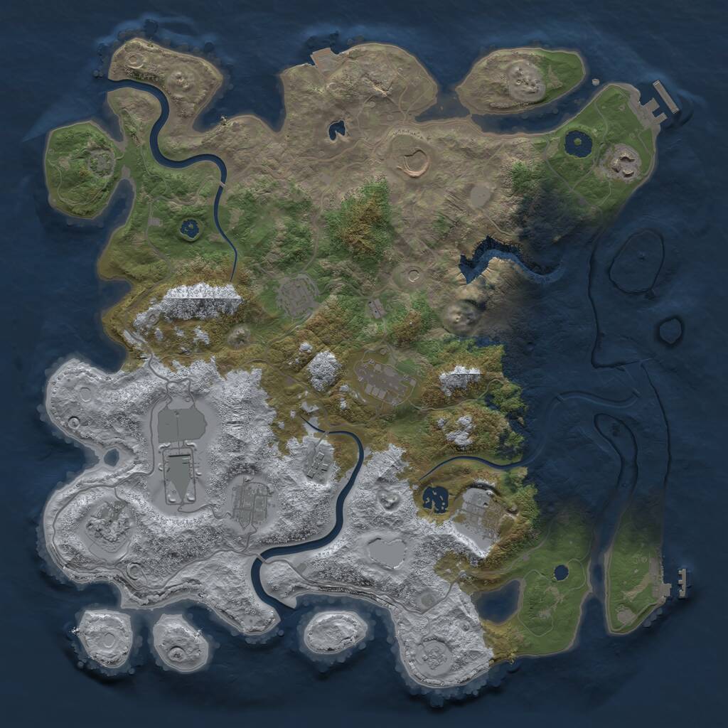 Rust Map: Procedural Map, Size: 4000, Seed: 929394170, 16 Monuments