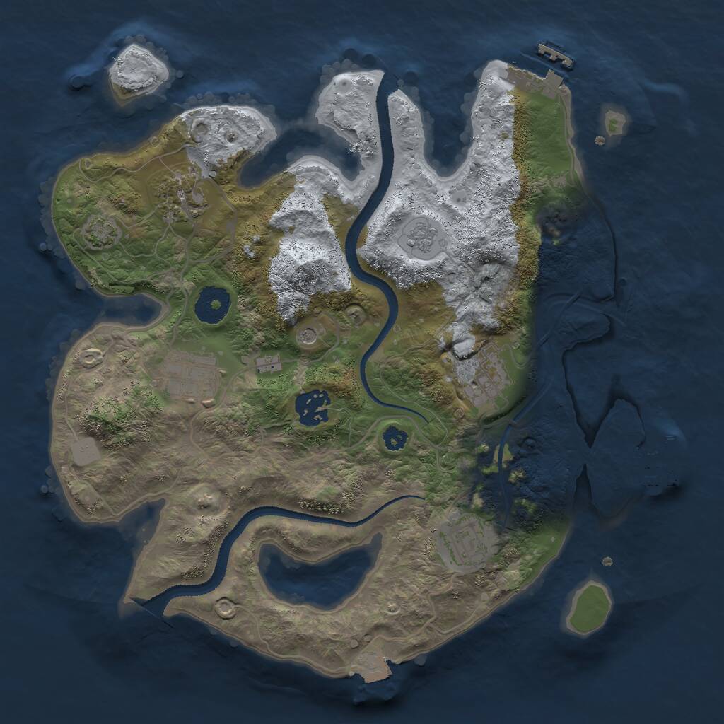 Rust Map: Procedural Map, Size: 3000, Seed: 1626673485, 11 Monuments