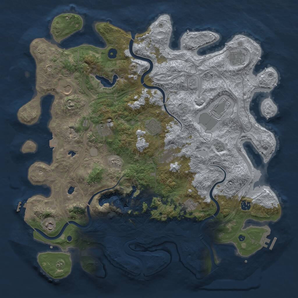 Rust Map: Procedural Map, Size: 4500, Seed: 1437098240, 16 Monuments